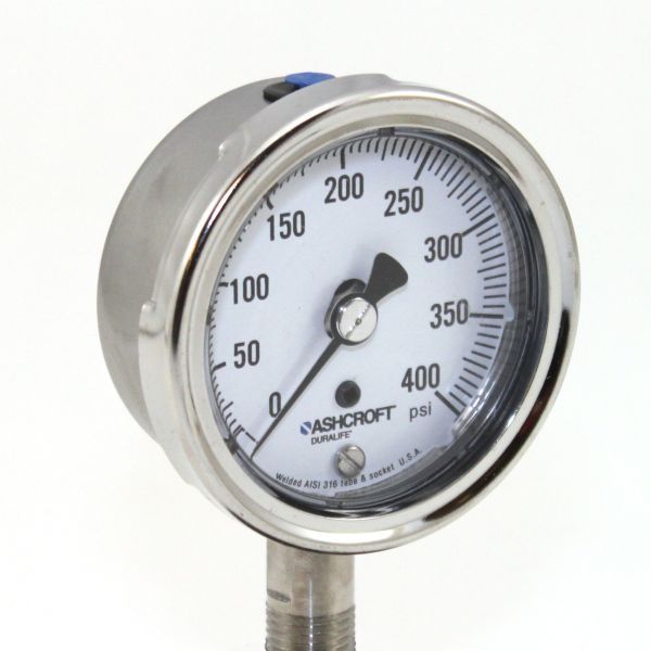 Ashcroft 3-1/2 Dial Pressure Gauge 300# Range 1/4 LM 35 1009SW 02L 300# Dry