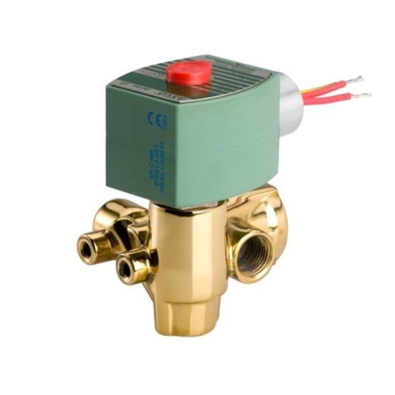 ASCO 8321G003 120/60AC 3-Way Brass 1/4 In Solenoid Valve  Normally Open  Quick Exhaust