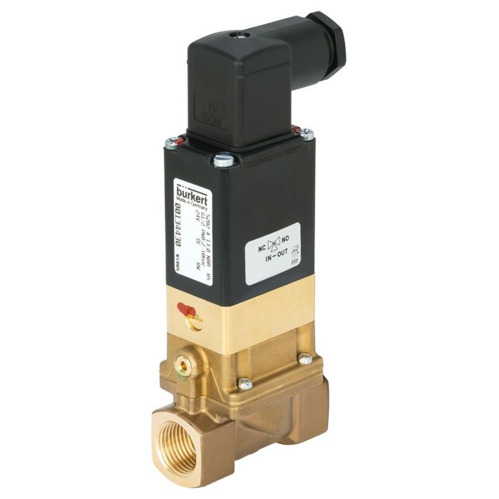 Burkert 329311 120 AC 2-Way Brass 1-1/2 In Solenoid Valve Normally Closed General Service