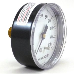 Ashcroft 3-1/2 Dial Pressure Gauge 160# Range 1/4 CBM 35 1005 02B 160# Dry