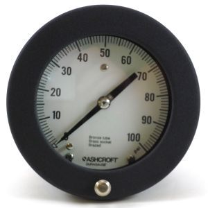 Ashcroft 4-1/2 Dial Pressure Gauge 100# Range 1/4 CBM 45 1377AS 02B 100# Dry