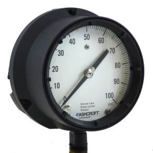 Ashcroft 4-1/2 Dial Pressure Gauge 100# Range 1/2 LM 45 1379AS 04L 100# Dry