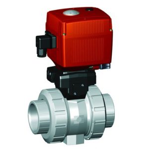 GF 199127315  1 In Type 107 CPVC / FPM Ball Valve with Electric Actuator and Manual Override