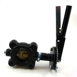 6 In Cast Iron 150 LB Lugged Butterfly Valve with Lever  Bronze Disc  Buna Seat  Milwaukee ML223B