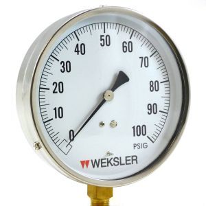 Weksler 4-1/2 Dial Pressure Gauge 100# Range 1/4 LM 45 EA14C 02L 100# Dry