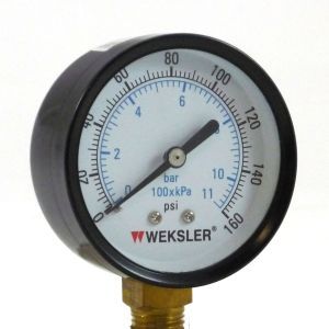 Weksler 2-1/2 Dial Pressure Gauge 200# Range 1/4 LM 25 UA25E4L 02L 200#/KPA Dry