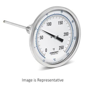 Ashcroft Bimetal Thermometer 20CI60R0250/250F 2 In Dial Size Rear Connection 2.5 In Stem Length 0 to 250&deg; F Range