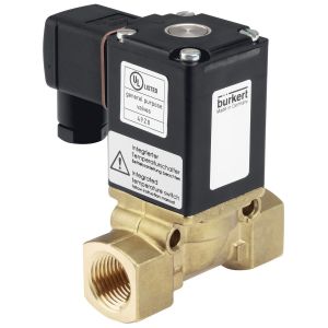 Burkert 298116 120 AC 2-Way Brass 3/4 In Solenoid Valve Normally Closed General Service
