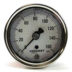Ashcroft 2-1/2 Dial Pressure Gauge  160# Range  1/4" Back Mount  25 1009AW 02B 160#  Dry"
