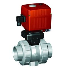 GF 199107314  3/4 In Type 107 CPVC / FPM Ball Valve with Electric Actuator and Manual Override