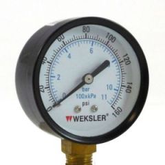 Weksler 2-1/2 Dial Pressure Gauge  30" Hg VAC Range  1/4" LM  25 UA25H4L 02L 30" Hg VAC/ KPA  Dry"